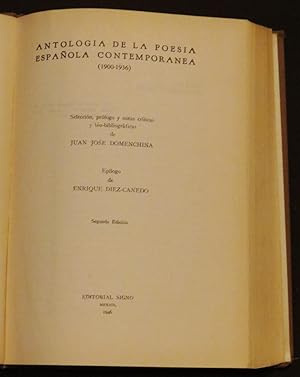 Imagen del vendedor de Antologia De La Poesia Espaola Contemporanea (1900-1936) a la venta por Librera Urbe