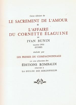 Seller image for LE SACREMENT DE L'AMOUR * L'AFFAIRE DU CORNETTE LAGUINE for sale by Librera Torren de Rueda