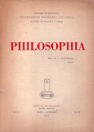 PHILOSOPHIA - No. 19 - Año XI, enero - diciembre 1954