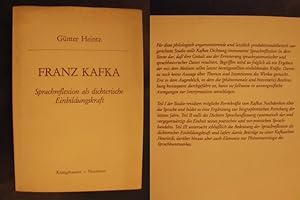 Bild des Verkufers fr Franz Kafka - Sprachreflexion als dichterische Einbildungskraft zum Verkauf von Buchantiquariat Uwe Sticht, Einzelunter.