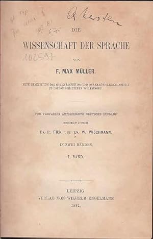 Imagen del vendedor de Die Wissenschaft der Sprache. Bd. 1 sep. a la venta por Antiquariat Carl Wegner