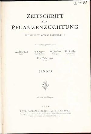 Bild des Verkufers fr Zeitschrift fr Pflanzenzchtung. Band 33 (Dreiunddreiigster Band), 1954. Komplett in 4 Heften. zum Verkauf von Antiquariat Carl Wegner