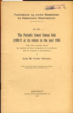 The Periodic Comet Comas Solá /1962f) at its return in the year 1935 with some remarks about the ...