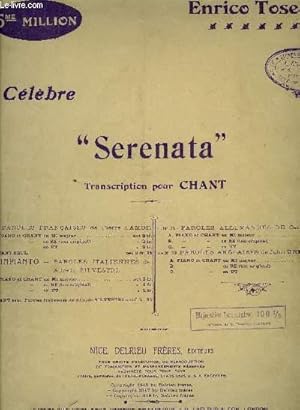 Seller image for CELEBRE "SERENATA" transcription pour chant et piano for sale by Le-Livre