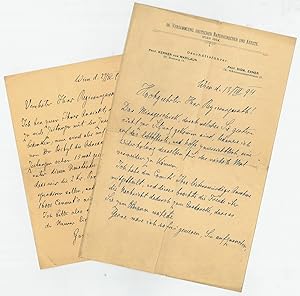 Imagen del vendedor de 2 eigenh. Briefe mit U. a la venta por Antiquariat INLIBRIS Gilhofer Nfg. GmbH