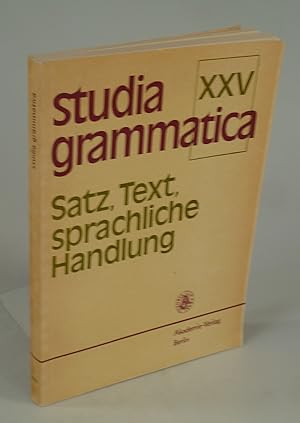 Immagine del venditore per Satz, Text, sprachliche Handlung. venduto da Antiquariat Dorner