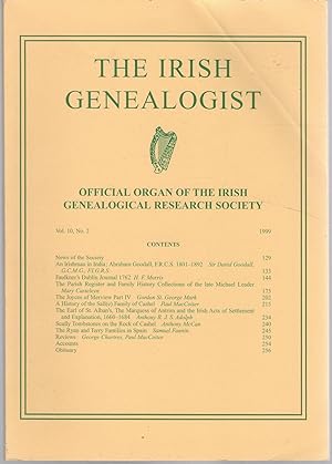 Imagen del vendedor de The Irish Genealogist: Volume 10, No. 2: 1999 a la venta por Dorley House Books, Inc.