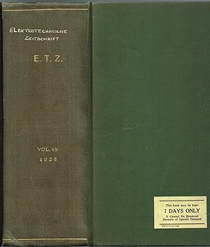 ELEKTROTECHNISCHE ZEITSCHRIFT, E.T.Z., XXXXIX. Jahrgang 1928 (Electrical Technique Weekly News No...