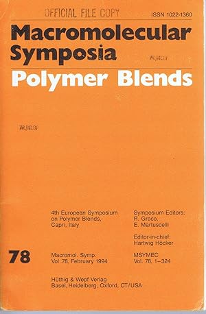 Seller image for Macromolecular Symposia (MSYMEC), Vol. 78, Feb. 1994: POLYMER BLENDS for sale by SUNSET BOOKS