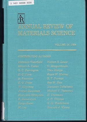 Imagen del vendedor de ANNUAL REVIEW OF MATERIALS SCIENCE. Volume 14, 1984 a la venta por SUNSET BOOKS