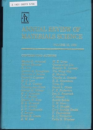 Seller image for ANNUAL REVIEW OF MATERIALS SCIENCE. Volume 16, 1986 for sale by SUNSET BOOKS