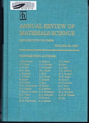 Image du vendeur pour ANNUAL REVIEW OF MATERIALS SCIENCE. Volume 26, 1996 mis en vente par SUNSET BOOKS