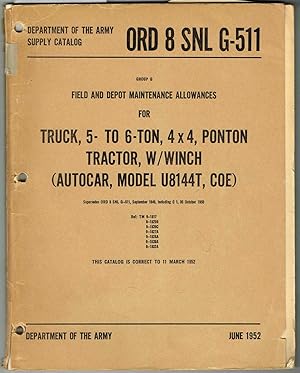 ORD 8 SNL G-511, FIELD/DEPOT M.A. TRUCK, 5-6-T., 4x4, PONTON TRACTOR, W/WINCH (AUTOCAR, MODEL U81...