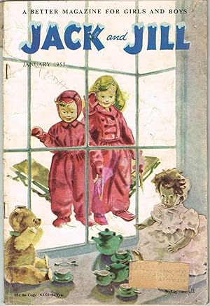 Imagen del vendedor de JACK AND JILL, January 1955, Volume 17, Number 3 (has PEPPERMINT VILLAGE FAMILY cut-outs) a la venta por SUNSET BOOKS