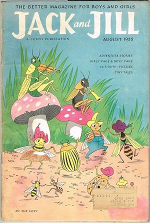Imagen del vendedor de JACK AND JILL, August 1955, Volume 17, Number 10 (has MARIANA and KIM cut-outs) a la venta por SUNSET BOOKS