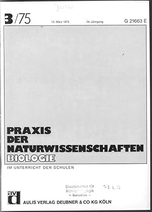 Bild des Verkufers fr Zur Mimikry, in: PRAXIS DER NATURWISSENSCHAFTEN, BIOLOGIE, 3/1975. Im Unterricht der Schulen. zum Verkauf von Antiquariat Bookfarm