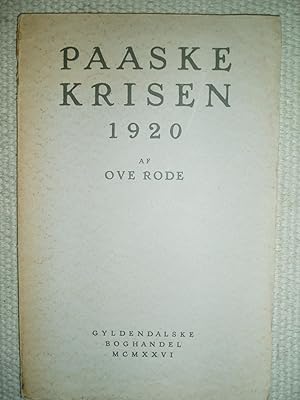 Seller image for Paaskekrisen 1920 for sale by Expatriate Bookshop of Denmark