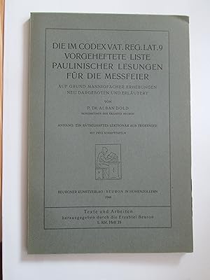 Die im Codex Vat. Reg. Lat. 9 vorgeheftete Liste paulinischer Lesungen für die Messfeier, auf Gru...
