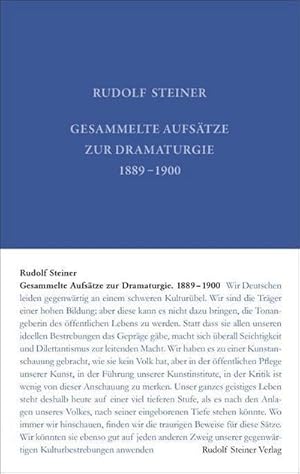 Seller image for Gesammelte Aufstze zur Dramaturgie 1889-1900 for sale by Rheinberg-Buch Andreas Meier eK