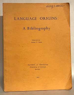 Seller image for Language Origins: A Bibliography. for sale by Thomas Dorn, ABAA