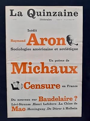 Immagine del venditore per La Quinzaine littraire - du 1er au 15 fvrier 1967 - N 21 - venduto da Le Livre  Venir