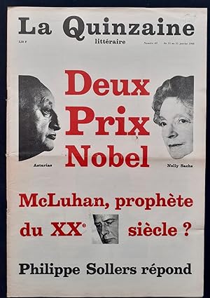 Imagen del vendedor de La Quinzaine littraire - du 15 au 31 janvier 1968 - N 43 - a la venta por Le Livre  Venir