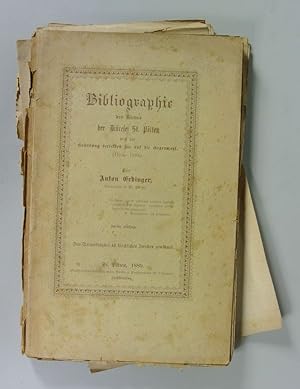 Imagen del vendedor de Bibliographie des Clerus der Dicese St. Plten von der Grndung derselben bis auf die Gegenwart (1785-1889). [Bibliografie, Klerus, Dizese] a la venta por Antiquariat Bookfarm