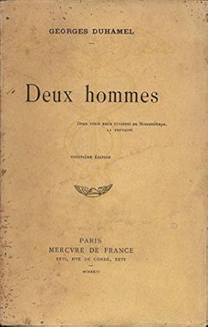 Bild des Verkufers fr Deux hommes/Georges Duhamel zum Verkauf von JLG_livres anciens et modernes