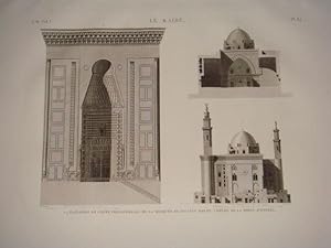 DESCRIPTION DE L'EGYPTE. Le Kaire [Le Caire]. Élévation et coupe transversale de la mosquée de So...