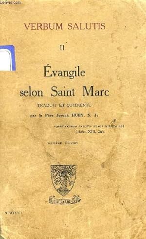 Bild des Verkufers fr VERBUM SALUTIS, II, EVANGILE SELON SAINT MARC zum Verkauf von Le-Livre