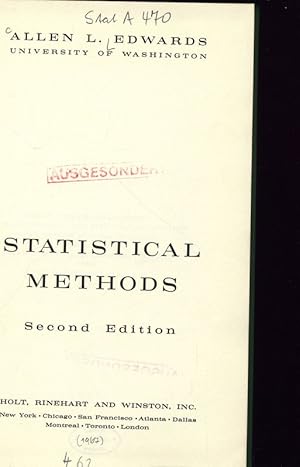 Seller image for STATISTICAL METHODS. for sale by Antiquariat Bookfarm