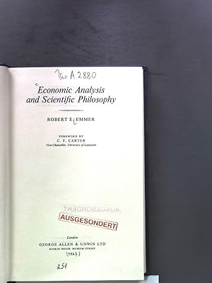 Imagen del vendedor de Economic Analysis and Scientific Philosophy. a la venta por Antiquariat Bookfarm
