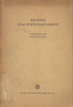 Bild des Verkufers fr BEITRGE ZUM WIRTSCHAFTSRECHT. zum Verkauf von Antiquariat Bookfarm