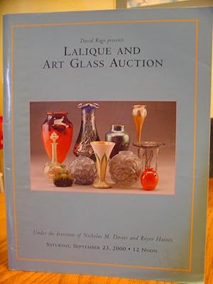 Seller image for Lalique and Art Glass Auction; Under the direction of Nicholas M. Dawes and Reyne Haines September 23, 2000 for sale by Eastburn Books