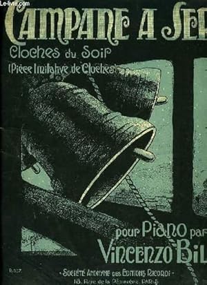 Seller image for CAMPANE A SERA (cloches du soir) pour piano  quatre mains for sale by Le-Livre