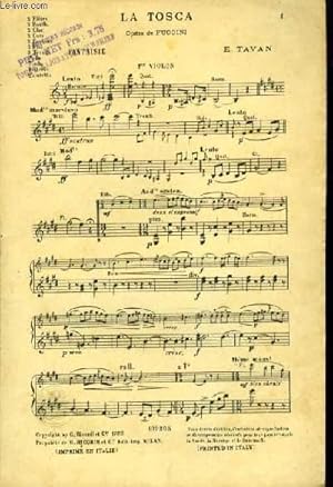 Seller image for FANTAISIE SUR LA TOSCA DE PUCCINI 1er violon for sale by Le-Livre