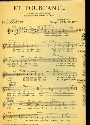 Seller image for ET POURTANT . dans le film "Ils taient cinq" et IDYLLE valse cre et enregistr par Bourvil PARTITIONS POUR LE CHANT for sale by Le-Livre