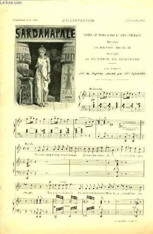 Seller image for SARDANAPALE partition pour chant et piano SUPPLEMENT MUSICAL N3168 A L'ILLUSTRATION DU 14 NOVEMBRE 1903 for sale by Le-Livre