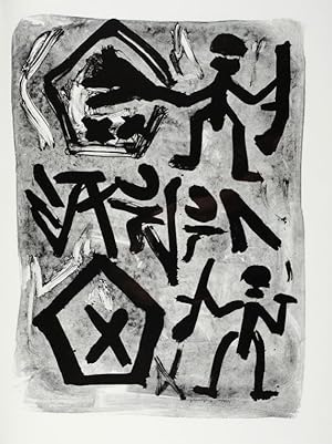 Bild des Verkufers fr Wolokolamsker Chaussee IV und V. A. R. Penck Lithographien. Mnchen, Maximilian Verlag 1988. Folio. 50 nicht paginierte Bltter. Mit 36 ganzseitigen Orig.-Lithographien von E. R. Penck. Orig.-Broschur mit Deckeltitel. In Orig.-Schuber. zum Verkauf von Antiquariat Schmidt & Gnther