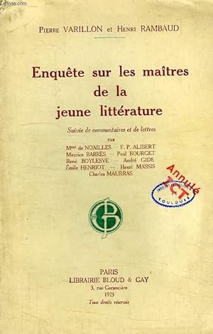 Seller image for ENQUETE SUR LES MAITRES DE LA JEUNE LITTERATURE for sale by Le-Livre