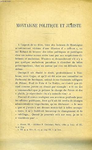 Seller image for MONTAIGNE POLITIQUE ET JURISTE for sale by Le-Livre