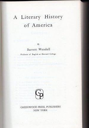 Seller image for A literary history of America, by Barrett Wendell for sale by Lavendier Books