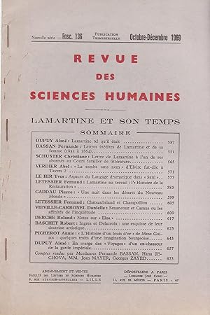 Comptes rendus, tiré à part extrait de la Revue des Sciences Humaine, Fasc. 136, Octobre-Décembre...