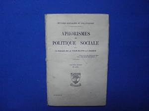 Seller image for Aphorismes de politique sociale [tudes Sociales et Politique] for sale by Emmanuelle Morin