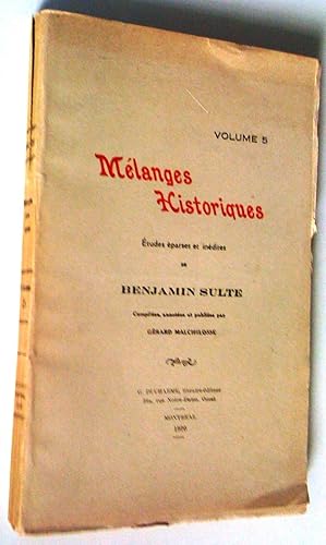 Seller image for Mlanges historiques. tudes parses et indites. Volume 5 for sale by Claudine Bouvier