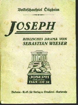 Imagen del vendedor de Joseph. Biblisches Drama a la venta por Antiquariat Fuchseck
