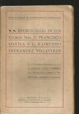 Bild des Verkufers fr NECROLOGIAS DE LOS EXCMOS. SRES. D. FRANCISCO SILVELA Y D. RAIMUNDO FERNANDEZ VILLAVERDE zum Verkauf von Desvn del Libro / Desvan del Libro, SL