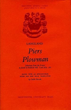 Image du vendeur pour Piers Plowman: Selections from the B Text (Manchester medieval classics) mis en vente par Godley Books