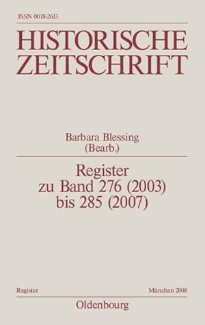Bild des Verkufers fr Register zu Band 276 (2003) bis 285 (2007) zum Verkauf von AHA-BUCH GmbH