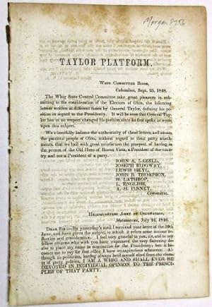 TAYLOR PLATFORM. WHIG COMMITTEE ROOM, COLUMBUS, SEPT. 25, 1848